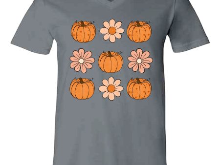 Tic Tac Pumpkins | V-Neck Short Sleeve Shirt on Sale