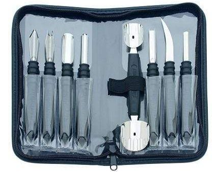 Garnishing Tools Set of 9 with Case Fashion