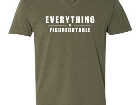 EVERYTHING IS FIGUREOUTABLE (Block) | V-Neck Short Sleeve Shirts Hot on Sale