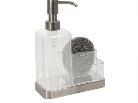 Interdesign« Clear with Brushed Stainless Steel Soap Sponge Supply