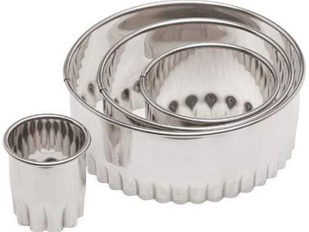 Ateco 4 piece Fluted Round Cutter Set Hot on Sale