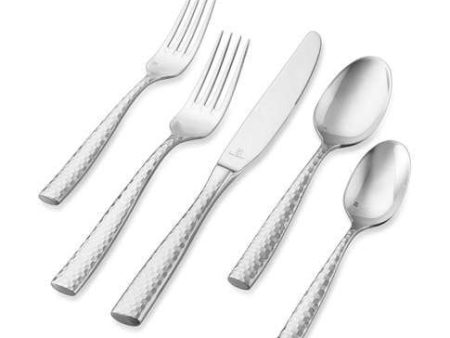 Fortessa Lucca Faceted Silver 5-Piece Flatware Set on Sale