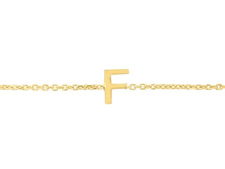 14K Mini Initial F Necklace on Sale