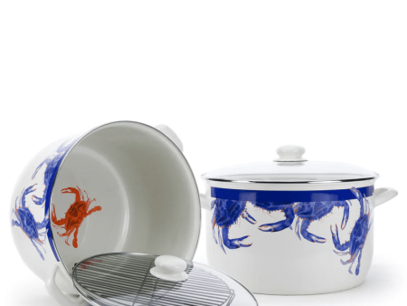 Golden Rabbit Blue Crab 18 qt Stock Pot Online Sale