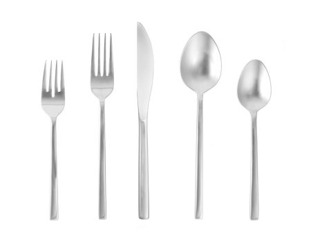 Fortessa Arezzo Brushed Silver 5-Piece Flatware Set Supply