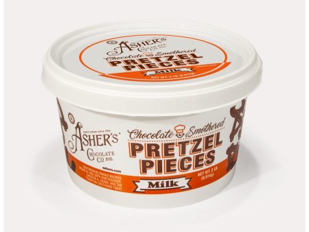 Asher s Milk Chocolate Smothered Pretzel Pieces – 2 lb. Pail Supply