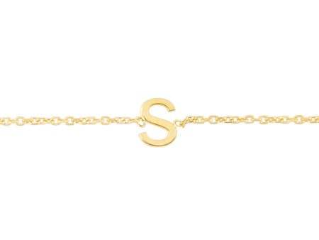 14K Mini Initial S Necklace Online Hot Sale