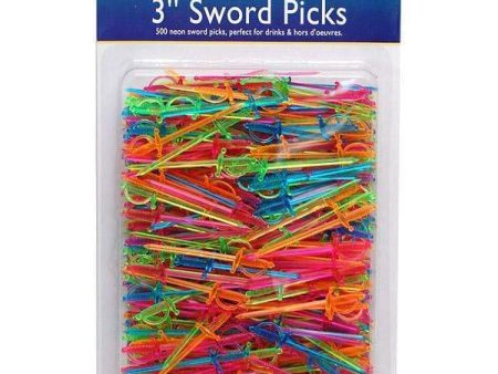 Plastic Neon 3in Sword Picks - Pack of 500 Online Hot Sale