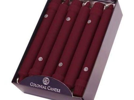 Colonial Candle Classic Taper 8in - Cranberry Hot on Sale