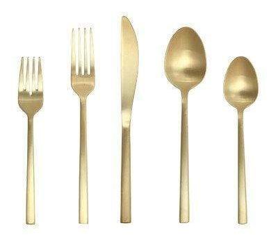 Fortessa Arezzo Brushed Gold 5-Piece Flatware Set Discount