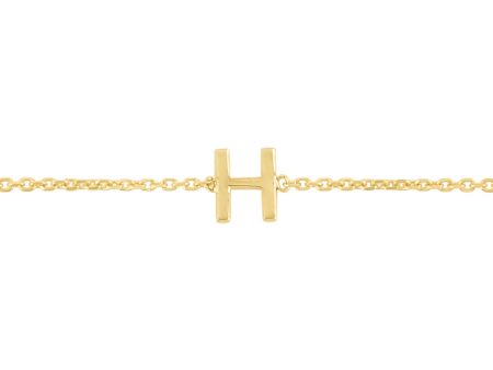 14K Mini Initial H Necklace Online now