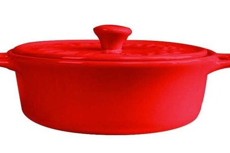 Ceramic Brie Baker with Lid - Red Online now