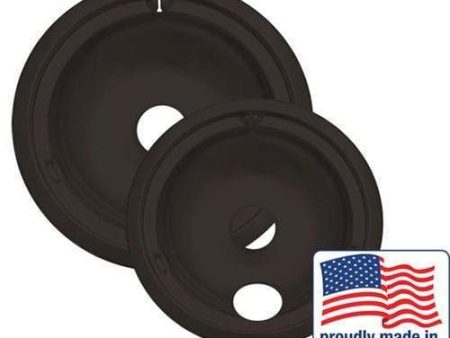 Range Kleen Drip Pans Style C in Black (Set of 2) Cheap