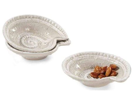 Mud Pie 3 Piece Sand Nautilus Mini Chip and Dip Tray Set For Discount