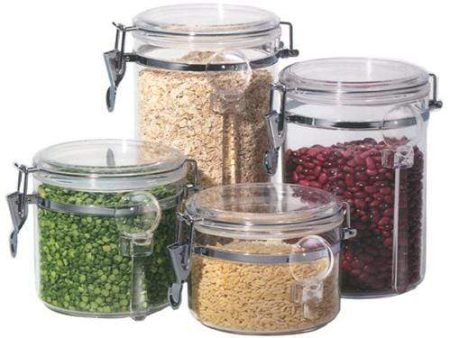 OGGI Set of 4 Airtight Acrylic Canisters Discount