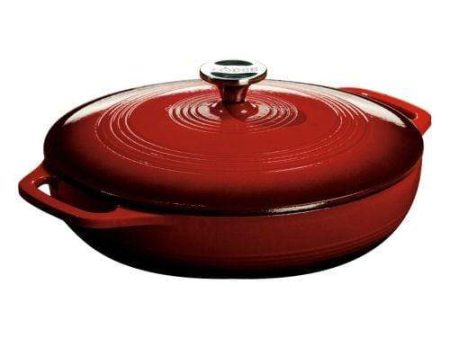 Lodge Color Enamel Cast Iron 3 qt. Covered Casserole - Island Spice Red Cheap