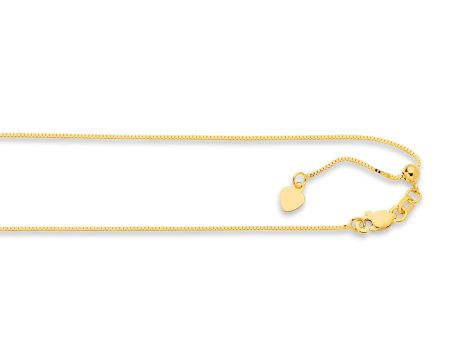 14K Gold 0.68mm Adjustable Box Chain Sale