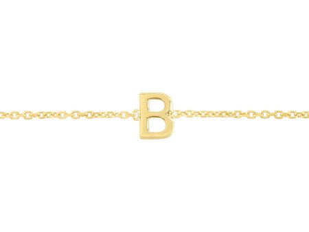 14K Mini Initial B Necklace Discount