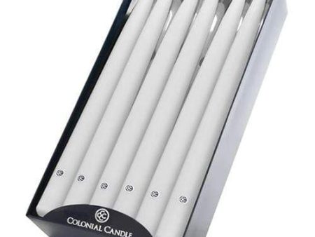 Colonial Candle Hand Dipped Taper 12in - White (Set of 12) Online now