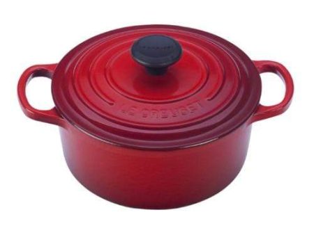 Le Creuset 2 Qt Round Dutch Oven - Cherry Red Hot on Sale