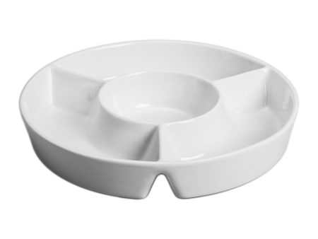 BIA 12in Chip & Dip Bowl in White For Sale