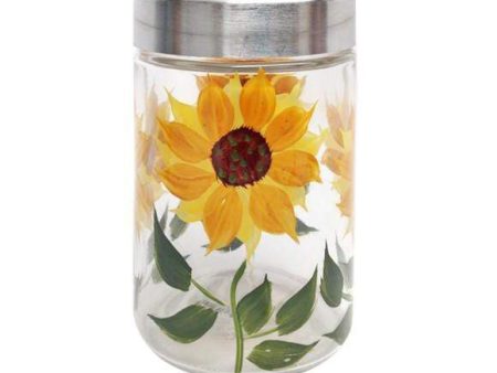 Grant Howard Sunflower Round Canister 75 oz Fashion