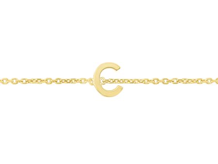 14K Mini Initial C Necklace For Discount