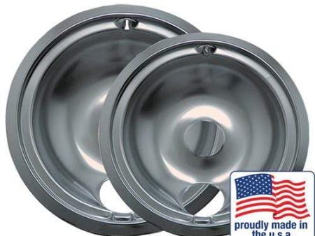 Range Kleen Drip Pans Style B in Chrome (Set of 2) For Cheap