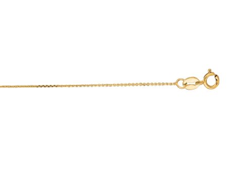 14K Gold .5mm Diamond Cut Flat Cable Chain For Sale