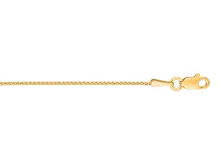 14K Gold 1mm Diamond Cut Round Wheat Chain Fashion