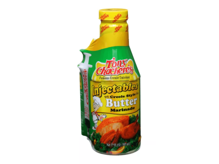 Tony Chachere s Creole Style Butter Injectable Marinade and Injector 17 oz For Discount